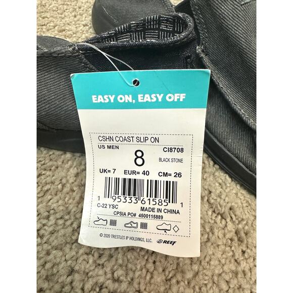 REEF Men’s Cushion Coast Slip-On Shoes Gray Canvas Casual Comfort NWT | Size 8 main image 6